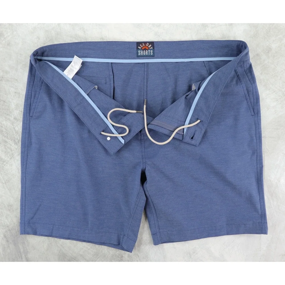 Faherty All Day Shorts Mens‎ 42 Blue Hybrid Quick Dry Stretch Boardshorts